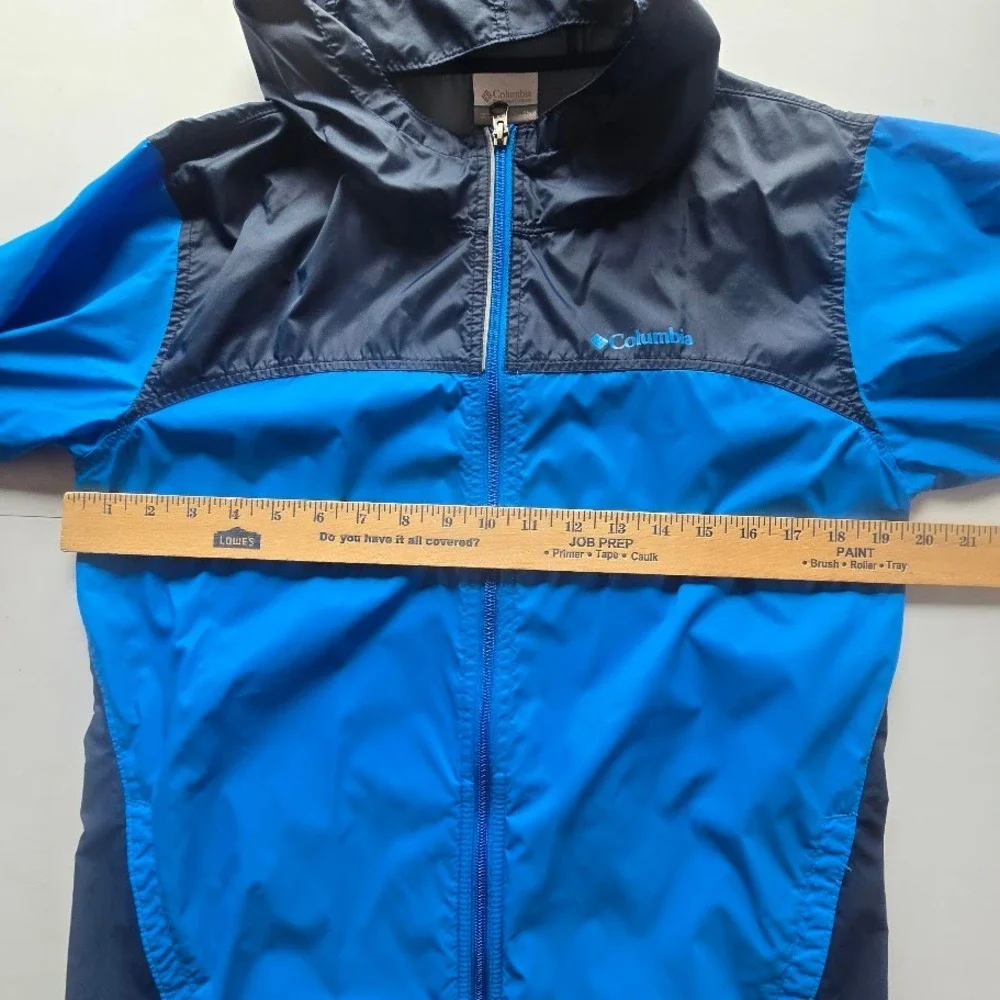 Columbia‎ Windbreaker Jacket Kids XL 18/20 Blue Navy Gorpcore Outdoorsy Raincoat